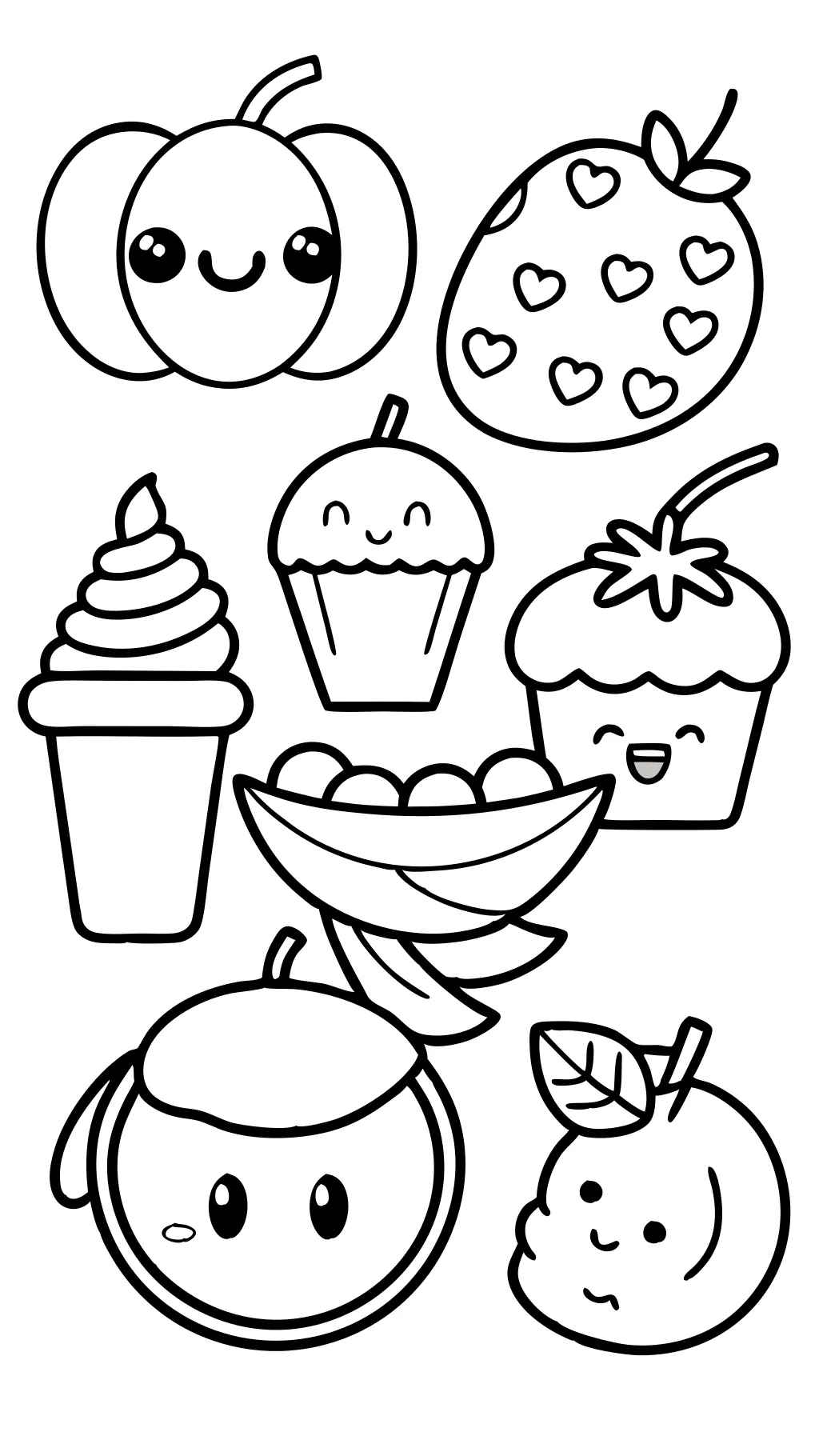 cute foods coloring pages